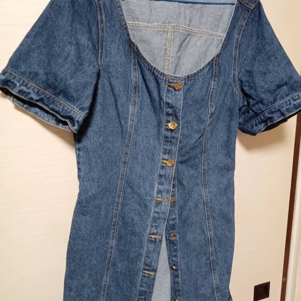 Missguided Denim Button-Up Dress
